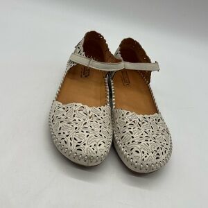 Pikolinos Puerto Vallarta Women 38 US 7.5 Leather Boho Romantic Mary Jane Shoes.